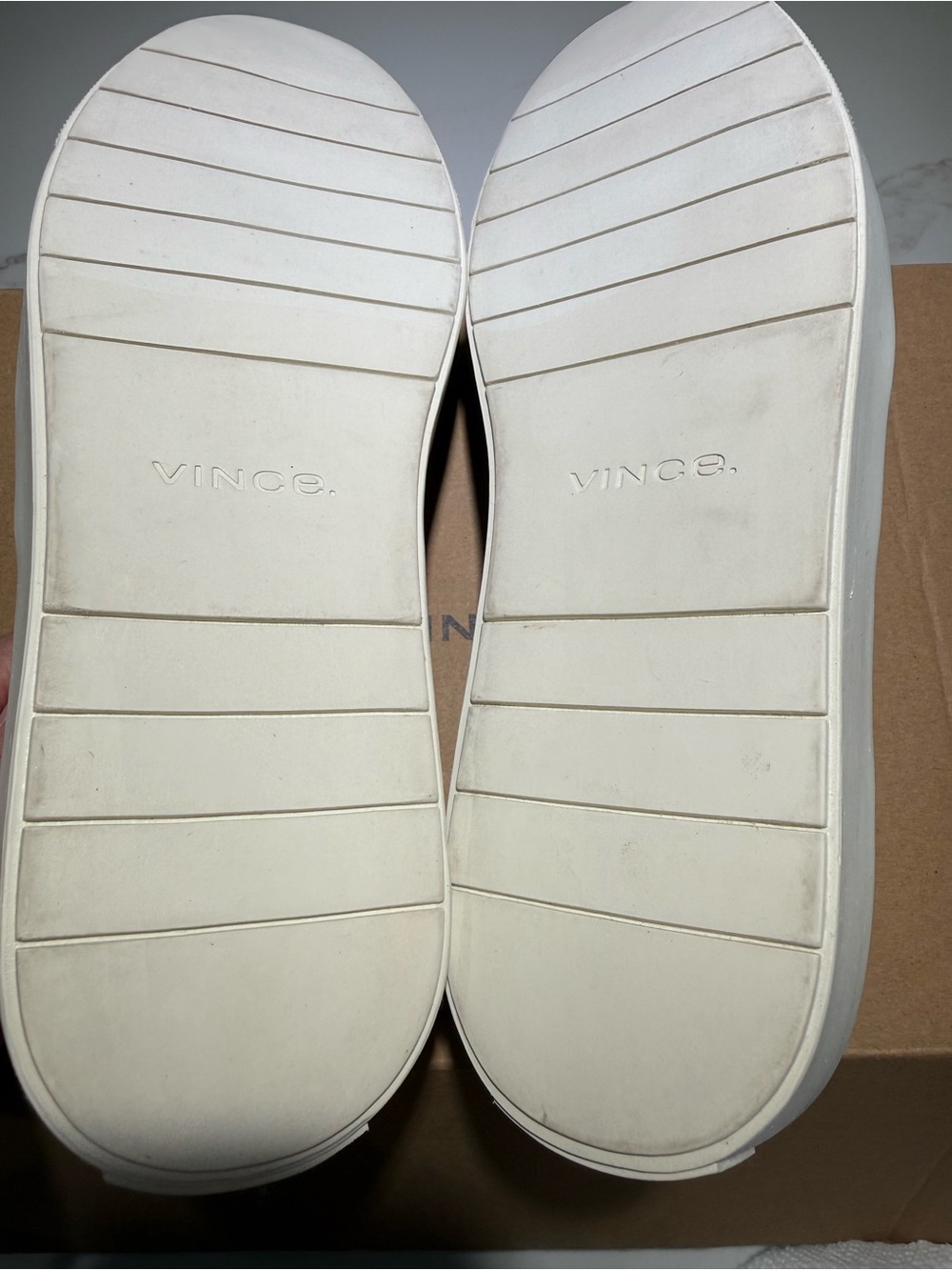 VINCE Blair Woodsmoke Perforated Leather Slip-On Loafers, White Size 7M - Picture 4 of 12